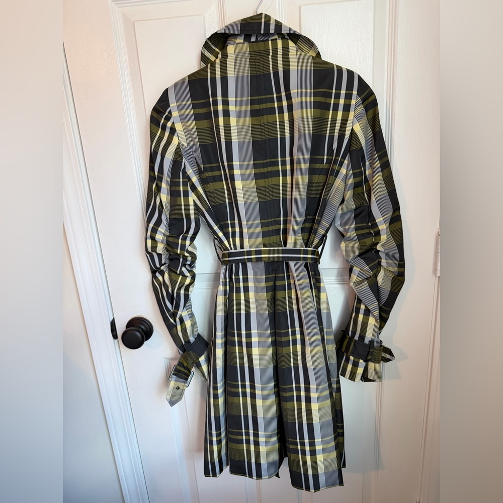 The Limited Spring Belted Plaid Trench Coat Buttons Mid-Thigh Length, Small - Picture 9 of 12